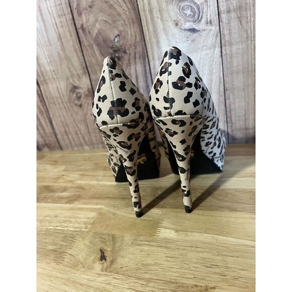 Betseyville Cheetah Leopard Print Platform Pumps Heels Stilettos - Picture 5 of 8